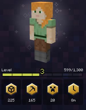 Experience points are awarded for in-game activities such as collecting blocks in the map mode or time spent on building and adventures - How do I advance to a higher level in Minecraft Earth? - FAQ - Minecraft Earth Guide