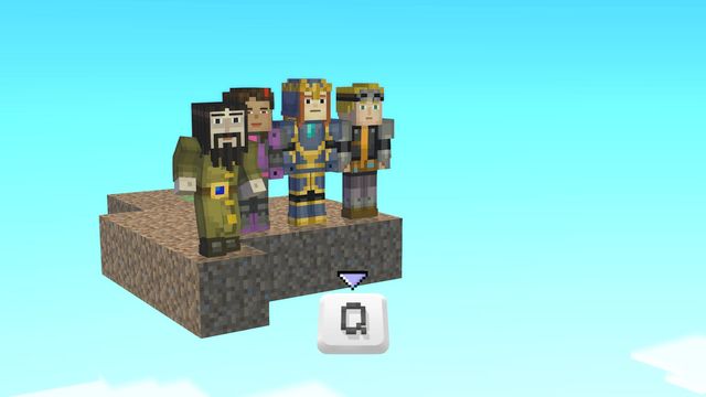 After a short conversation, start pressing the keys displayed to form a bridge to the town - Chapter 3 - Walkthrough - Minecraft: Story Mode: A Telltale Games Series - Game Guide and Walkthrough