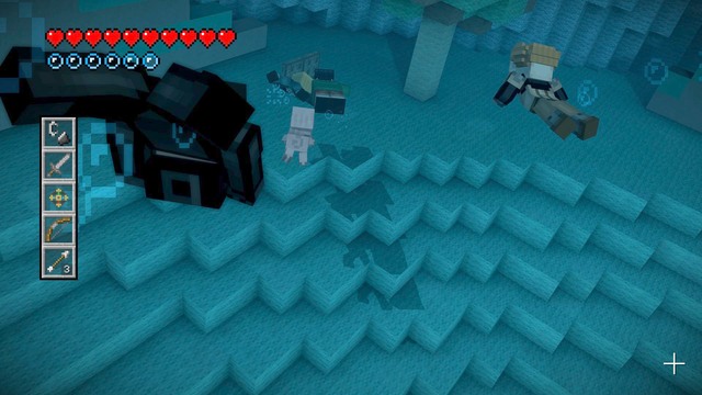 After a short dialogue line, follow the narrow corridor with your allies - Chapter 5 - Walkthrough - Minecraft: Story Mode: A Telltale Games Series - Game Guide and Walkthrough