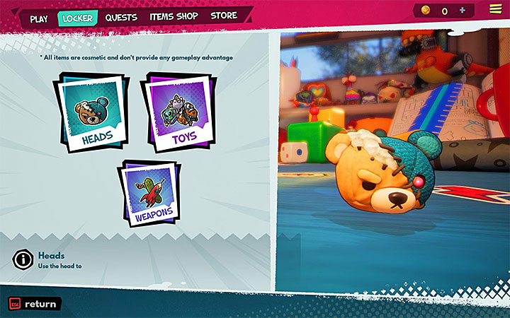 The appearance can be changed in the main menu - you need to go to the Locker tab - How to change the characters appearance in MisBits? - FAQ - MisBits Guide