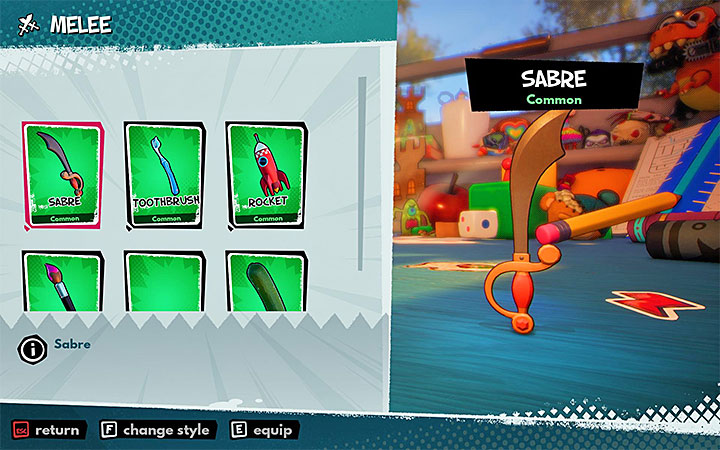 3) Weapons - You change the appearance of Melee weapons and Throwables separately - How to change the characters appearance in MisBits? - FAQ - MisBits Guide