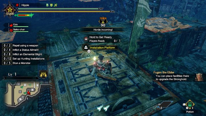 On the Stronghold ground, there are many platforms on which you can place large Hunting Installations - Monster Hunter rise: Rampage - what is it? - Village - Monster Hunter Rise Guide