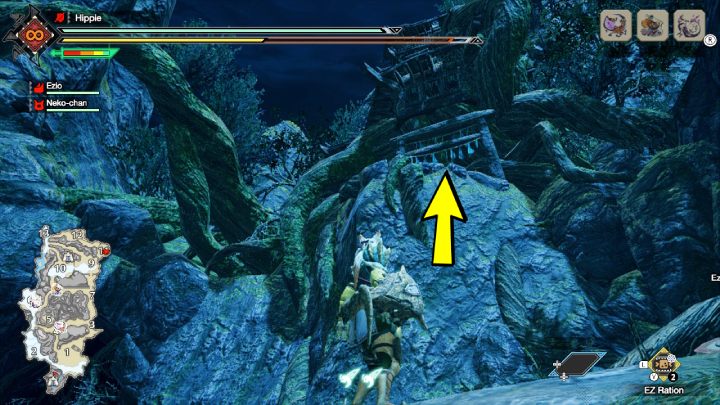 The fourth Old Message is located in area 11 - Monster Hunter Rise: Old Messages - Shrine Ruins, collectibles, map - Temple Ruins - Monster Hunter Rise Guide