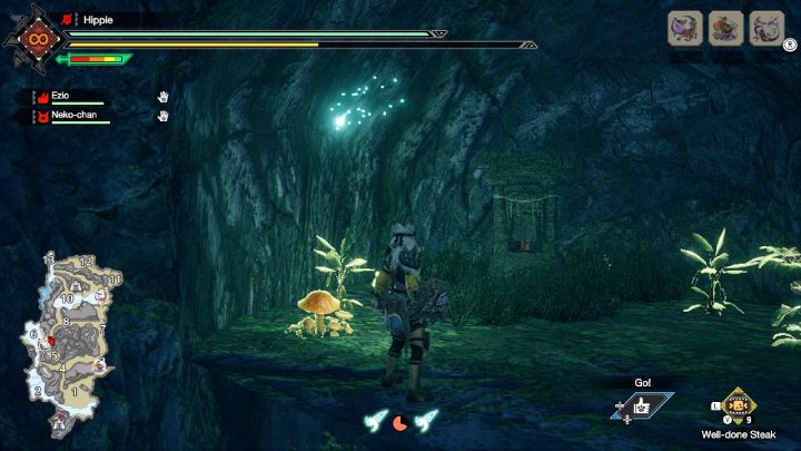 The eight Old Message is in a small hole in the wall - Monster Hunter Rise: Old Messages - Shrine Ruins, collectibles, map - Temple Ruins - Monster Hunter Rise Guide