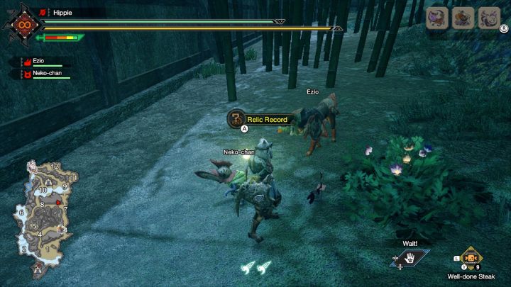 The ninth Old message you will find under the bushes near area 7 - Monster Hunter Rise: Old Messages - Shrine Ruins, collectibles, map - Temple Ruins - Monster Hunter Rise Guide