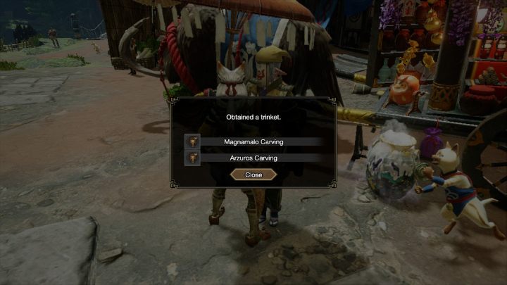 After finding all 10 messages in the Shrine Ruins, return to the village and talk to Kagero the Merchant - Monster Hunter Rise: Old Messages - Shrine Ruins, collectibles, map - Temple Ruins - Monster Hunter Rise Guide