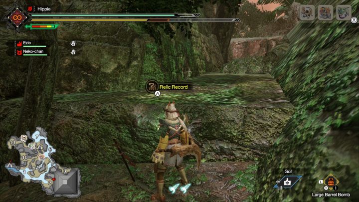 The fifth Rampage Old Message is at the pyramid, near area 2 - Monster Hunter Rise: Old Messages - Flooded Forest, collectibles, map - The Sunken Forest - Monster Hunter Rise Guide