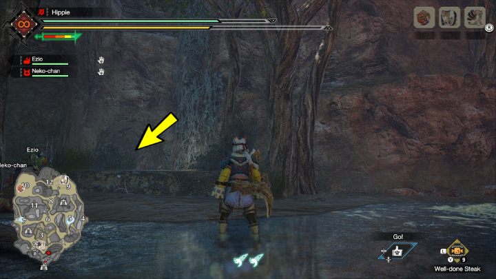 The second Old Message is located between areas 1 and 2 - Monster Hunter Rise: Old Messages - Sandy Plains, collectibles, map - Sand Plains - Monster Hunter Rise Guide