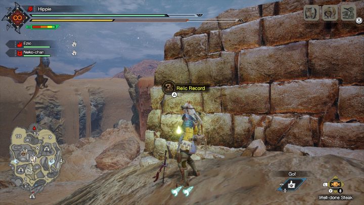 The tenth Old Message is located in area 12, next to a destroyed brick building - Monster Hunter Rise: Old Messages - Sandy Plains, collectibles, map - Sand Plains - Monster Hunter Rise Guide