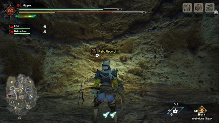 The seventh Rampage Old Message is underground of area 7 - Monster Hunter Rise: Old Messages - Sandy Plains, collectibles, map - Sand Plains - Monster Hunter Rise Guide