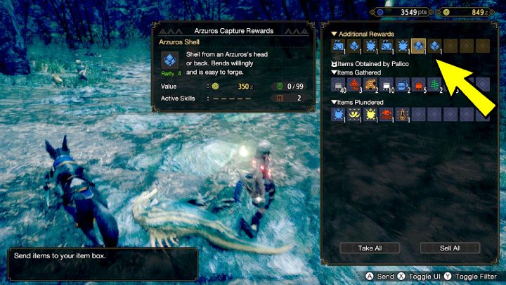 At the end of the mission, you will receive information about the materials you obtained by capturing the monster - Monster Hunter Rise: Monster - how to capture? - Fighting and hunting - Monster Hunter Rise Guide