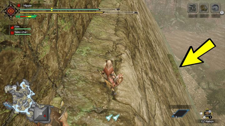 After turning left, look down, there is the entrance to the secret room - Monster Hunter Rise: Quetzalcobra - how to find? - Fighting & Hunting - Monster Hunter Rise Guide