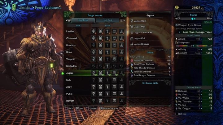 Jagras armor - stats and resistances - Armors - Low Rank in Monster Hunter World - Workshop - Monster Hunter World Game Guide