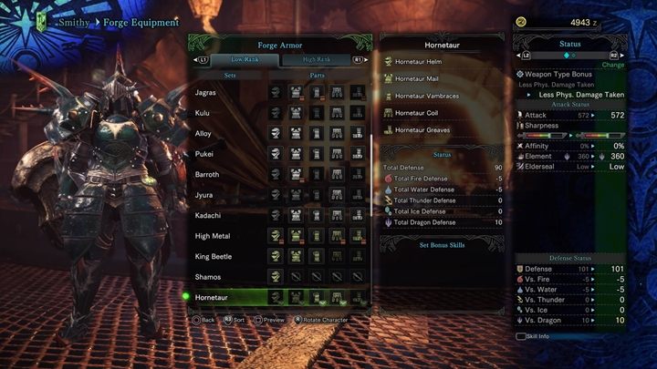 Hornetaur Armor - stats and resistances - Armors - Low Rank in Monster Hunter World - Workshop - Monster Hunter World Game Guide