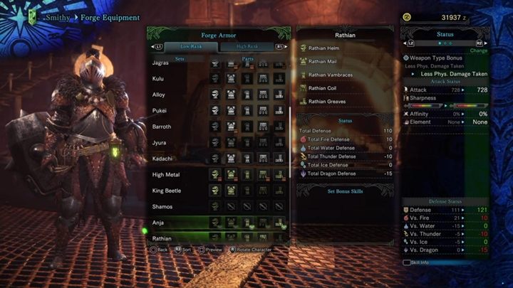 Anja Armor - stats and resistances - Armors - Low Rank in Monster Hunter World - Workshop - Monster Hunter World Game Guide