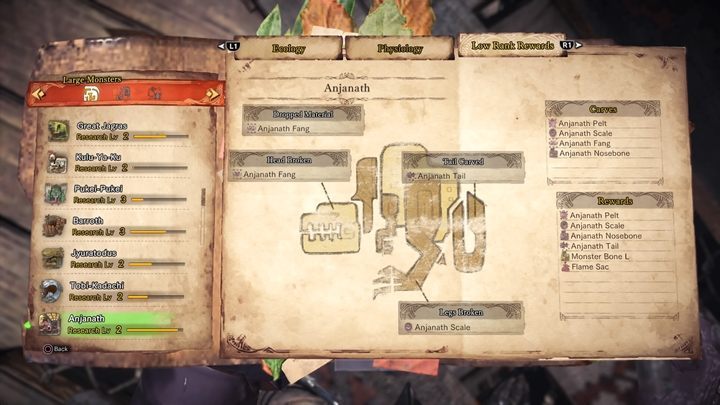 Dropped Material - Anjanath - tactics, resistance, weaknesses - Large Monsters - Monster Hunter Generations Game Guide