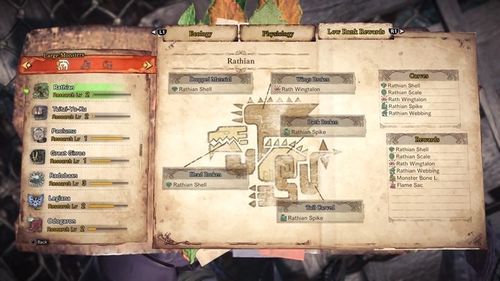 Dropped Material - Rathiana - tactics, resistance, weaknesses - Large Monsters - Monster Hunter Generations Game Guide
