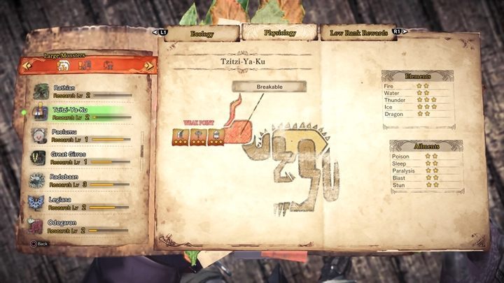 Its sole weak point is - Tzitzi-Ya-Ku - tactics, resistance, weaknesses - Large Monsters - Monster Hunter Generations Game Guide