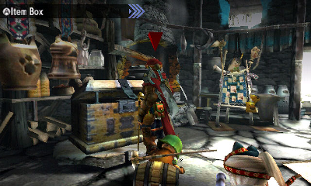 The weapons you own, as well as decorations, can be changed in the chest in the house - Decorations and Hunter skills - Character - Monster Hunter Generations Game Guide