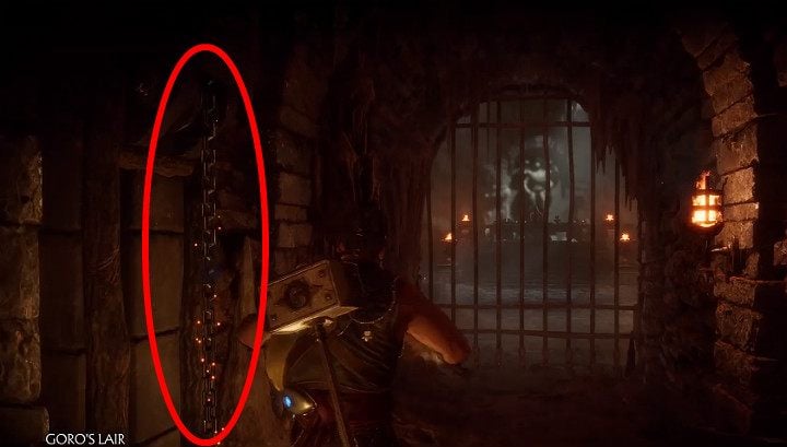 Go through the corridor that leads from Throneroom in Goros Lair until you notice a chain on the left wall - Krypt - riddles, puzzles and secrets - Game modes - Mortal Kombat 11 Guide and Tips