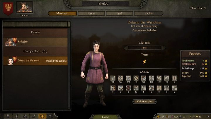A recruited companion becomes a member of your clan. - Mount and Blade 2 Bannerlord: How to recruit companions? - FAQ - Mount and Blade 2 Bannerlord Guide