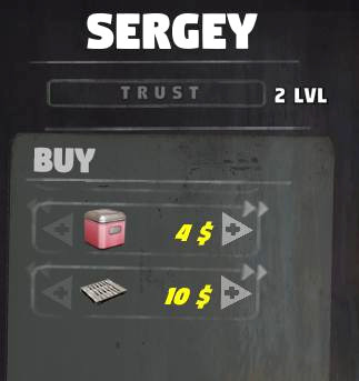 Trading with merchants increases their level of trust (visible when you select a merchant, in the form of a green bar above the list of offers) - Mr. Prepper: Merchants, trade - Basics - Mr Prepper Guide