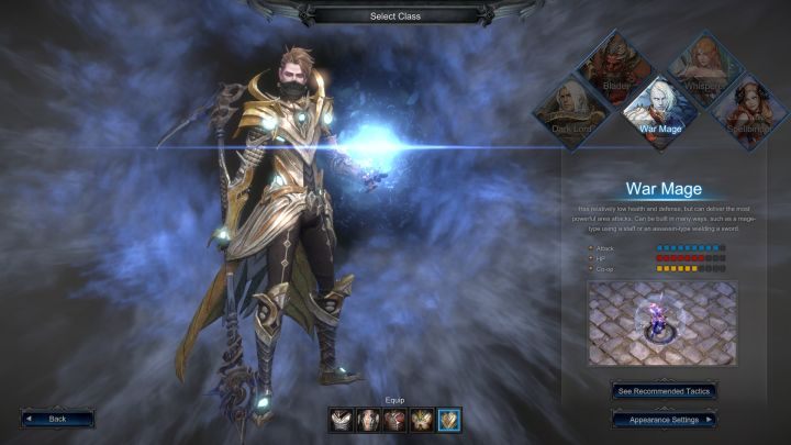 The War Mage on the character creation screen. - War Mage - MU Legend character classes - Character classes - MU Legend Game Guide