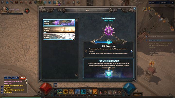 You can check Rift Overdrive bar by opening the right window - N is the default key. - Rifts and Overdrive | Dungeons - Dungeons - MU Legend Game Guide