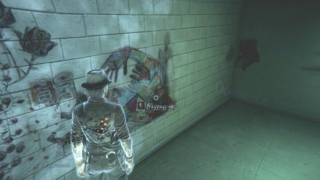 The wall is all covered in paintings. - Chapter 5 - The Witness That Survived the Encounter with the Bell Killer - Main investigations - Murdered: Soul Suspect - Game Guide and Walkthrough