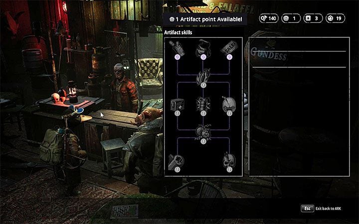Artifacts can be traded for artifact skills in the Ark - Artifacts in Mutant Year Zero Road to Eden - Secrets - Mutant Year Zero Road to Eden Guide