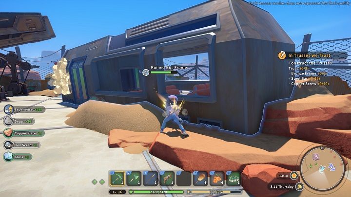 Additionally, head to the Eufaula Salvage Yard, the junkyard in front of the elevator leading to the Abandoned Ruins - My Time at Sandrock: In Trusses we Trust - walkthrough - Main missions - My Time at Sandrock Guide, Walkthrough