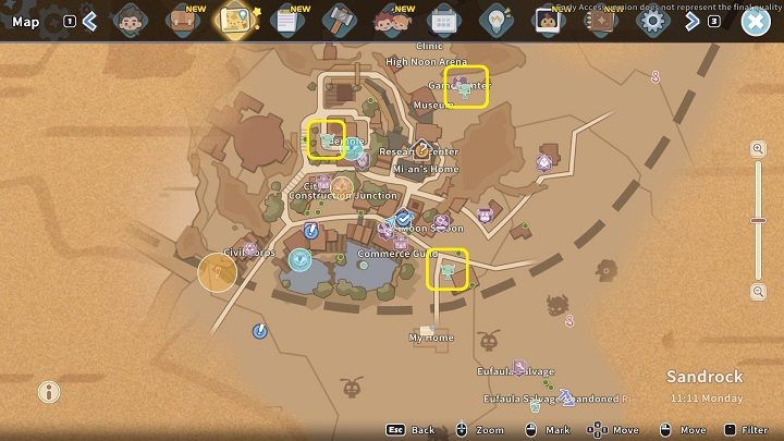 To use the fast travel system, head to any Yakmel Station (we've marked the station icons in the screenshot above) - My Time at Sandrock: Fast travel - how to use? - FAQ - My Time at Sandrock Guide, Walkthrough