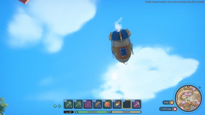 An airship will appear in the sky dropping gifts that have been donated by each resident - My Time at Sandrock: Calendar and Events - Basics - My Time at Sandrock Guide, Walkthrough