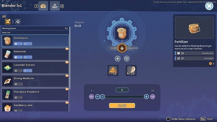 Blender is used same as the other machines - it requires water and fuel - My Time at Sandrock: Blender - how to build and operate? - FAQ - My Time at Sandrock Guide, Walkthrough