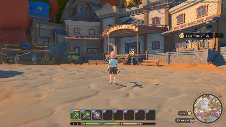 Immediately head to the City Hall - My Time at Sandrock: Becoming Official, First Day on the Job - walkthrough - Main missions - My Time at Sandrock Guide, Walkthrough