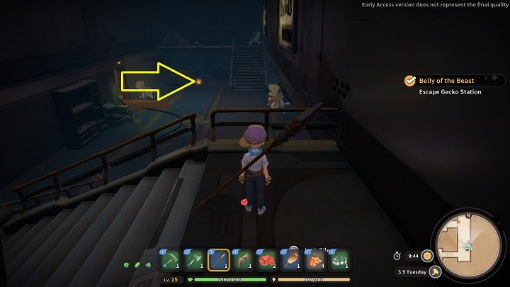 Defeat the enemies and pick up the keycard shown in the picture above - My Time at Sandrock: Belly of the Beast - walkthrough - Main missions - My Time at Sandrock Guide, Walkthrough