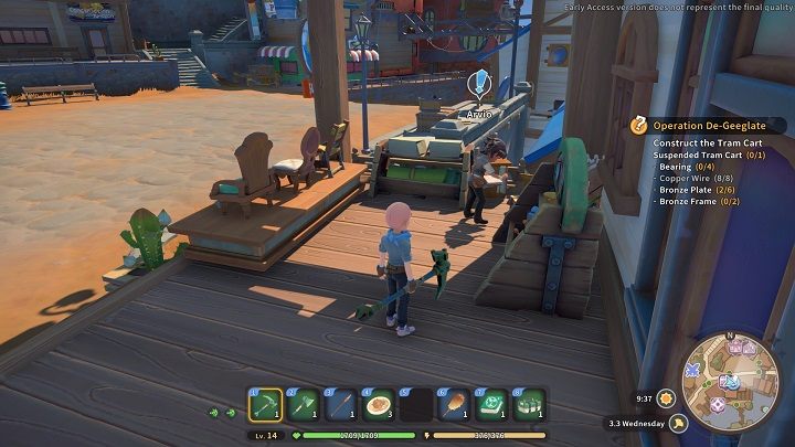To complete the quest, simply return to Arvio (you'll find him again near the General Store) - My Time at Sandrock: Delivery Trainee - walkthrough - Side missions - My Time at Sandrock Guide, Walkthrough