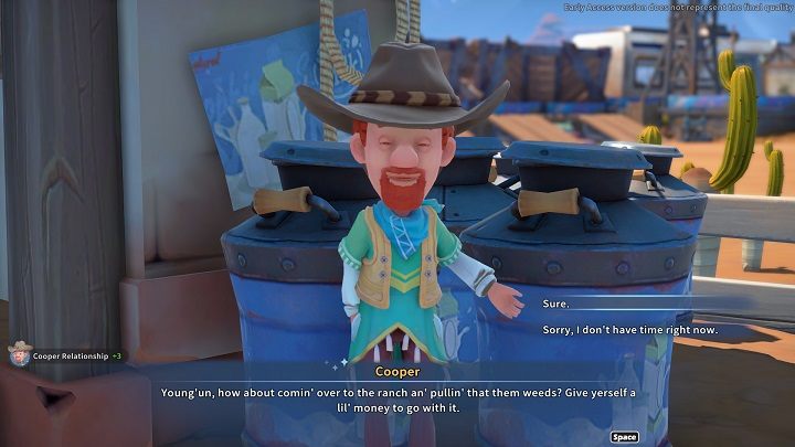 Once you have harvested the plants, return to Cooper and report that you have completed the task - My Time at Sandrock: Ranch Part-time Work - walkthrough - Side missions - My Time at Sandrock Guide, Walkthrough