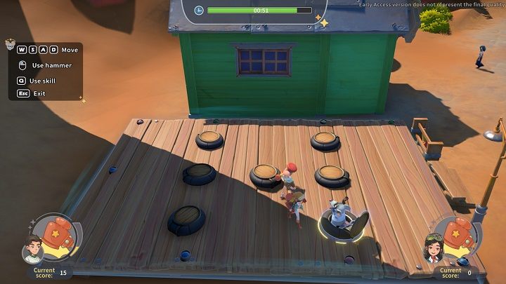 You will be moved to a game board to play Whack-a-Mole - My Time at Sandrock: Takin it Easy - walkthrough - Side missions - My Time at Sandrock Guide, Walkthrough