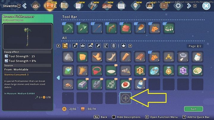 You can buy additional inventory space at any time during the game - My Time at Sandrock: Inventory - how to increase? - FAQ - My Time at Sandrock Guide, Walkthrough