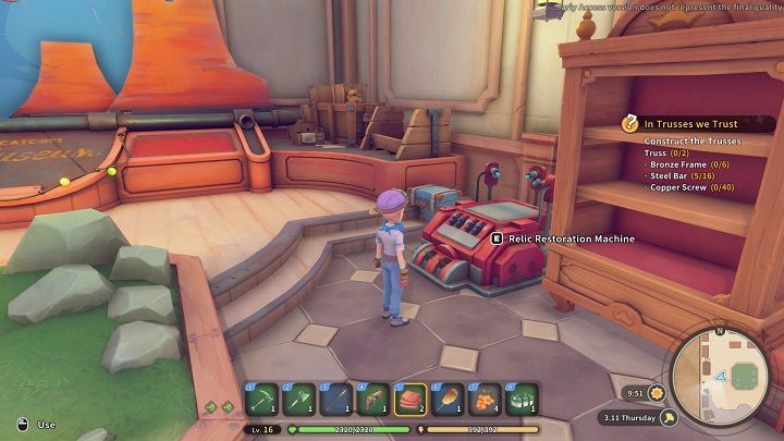 You can restore relics at the Museum with the Relic Restoration Machine - My Time at Sandrock: Relics - how to restore? - FAQ - My Time at Sandrock Guide, Walkthrough