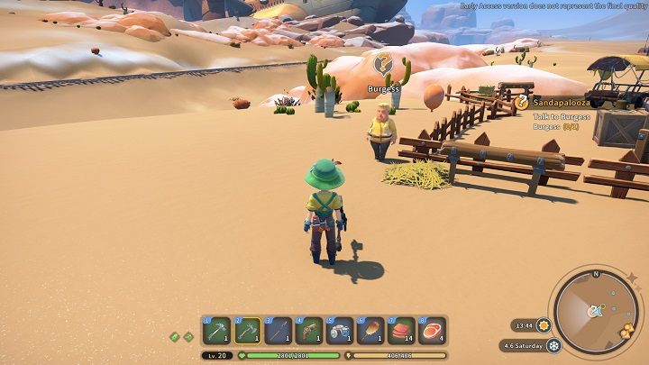 It turns out the recent events caused the townspeople to panic, with no one other than you and Burgess showing up for the ceremony - My Time at Sandrock: Sandapalooza - walkthrough - Main missions - My Time at Sandrock Guide, Walkthrough