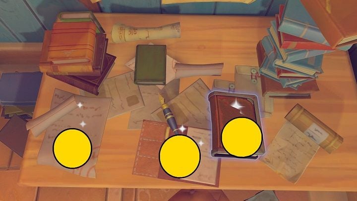 The same room contains a desk by the wall with some books on it - My Time at Sandrock: Wheres Mi-an - walkthrough - Main missions - My Time at Sandrock Guide, Walkthrough