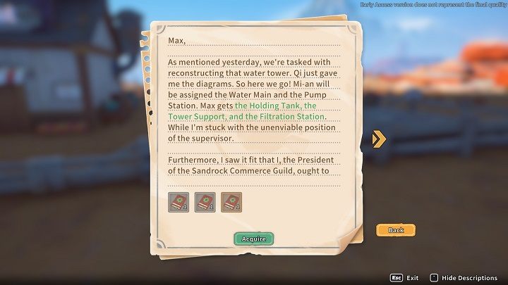 This quest activates automatically after completing the Where's Mi-an quest - My Time at Sandrock: Appetite for Construction - walkthrough - Main missions - My Time at Sandrock Guide, Walkthrough
