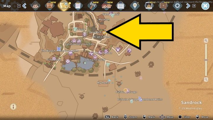 Direct your steps to the Research Center near Mi-an's Home and talk to Qi - My Time at Sandrock: Qis Gungam Opus - walkthrough - Main missions - My Time at Sandrock Guide, Walkthrough