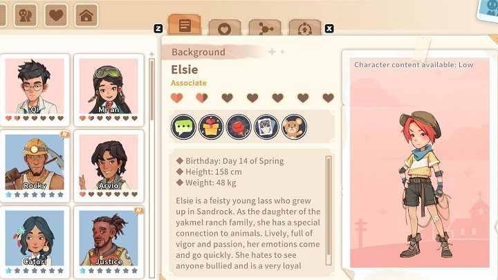 As the daughter of Copper and Mebel befits, Elsie chose a career as a rancher - My Time at Sandrock: Characters and Romance - Basics - My Time at Sandrock Guide, Walkthrough