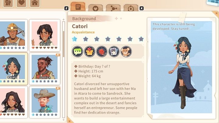 Catori is a very hard-working, spirited woman who is not afraid to take on challenges - My Time at Sandrock: Characters and Romance - Basics - My Time at Sandrock Guide, Walkthrough