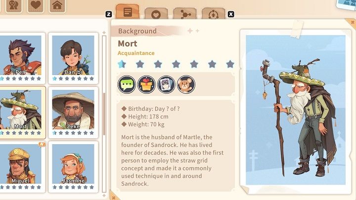 Mort took over as caretaker of the cemetery after his wife's death - My Time at Sandrock: Characters and Romance - Basics - My Time at Sandrock Guide, Walkthrough