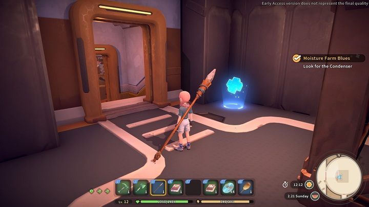 Be sure to use the special healing point, as your first boss fight is before you - My Time at Sandrock: Moisture Farm Blues - walkthrough - Main missions - My Time at Sandrock Guide, Walkthrough