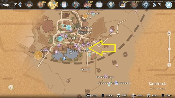 The task will begin the day after the first sandstorm - My Time at Sandrock: The Show Must Go On - walkthrough - Main missions - My Time at Sandrock Guide, Walkthrough